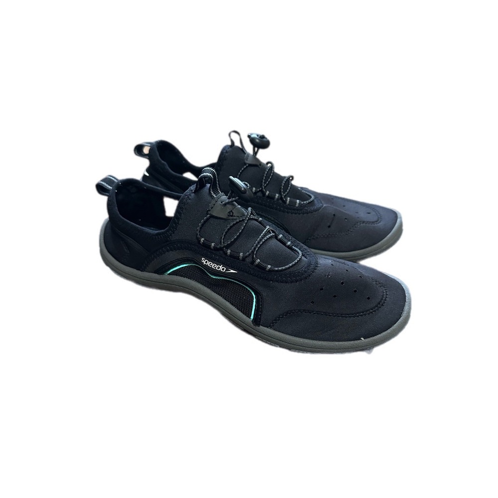 Speedo Mens Surfwalker Water Shoes Black Teal Size Small 7-8‎